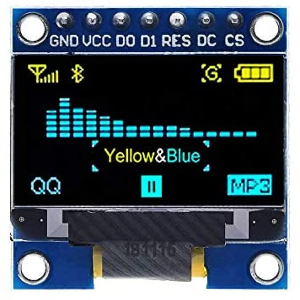 0.96 inch OLED Display Module SPI I2C IIC 128×64 7 Pin Blue/Yellow