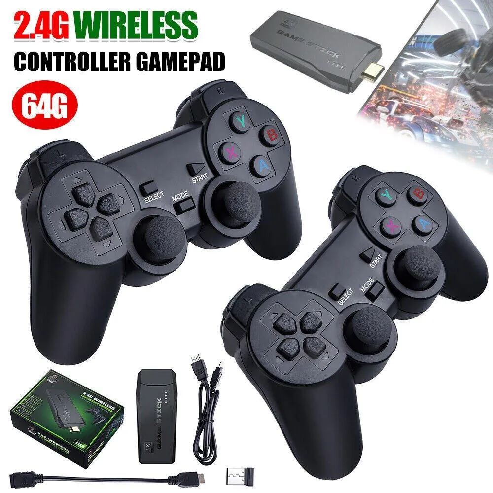 10000  4K HDMI TV Video Game Stick Retro Gaming Console w/ 2 Wireless Controller