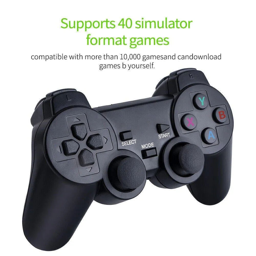 10000  4K HDMI TV Video Game Stick Retro Gaming Console w/ 2 Wireless Controller