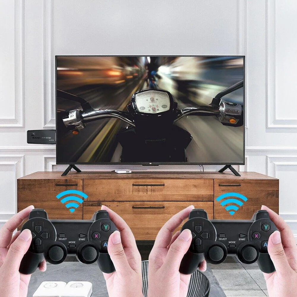 10000  4K HDMI TV Video Game Stick Retro Gaming Console w/ 2 Wireless Controller