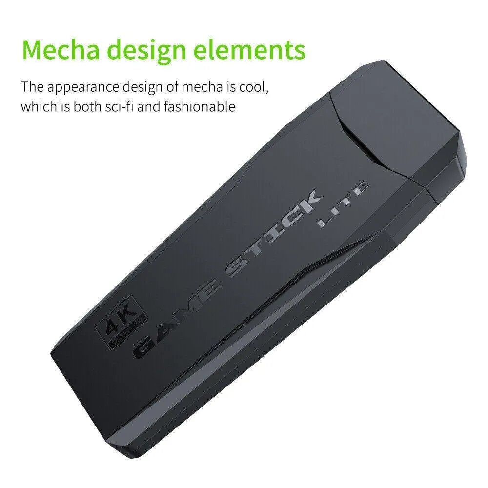 10000  4K HDMI TV Video Game Stick Retro Gaming Console w/ 2 Wireless Controller