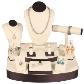 12-Piece Combination Jewelry Display Set in Sandstone & Steel Brown