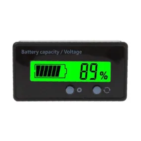 12V-84V Battery Power Display Meter Lithium Battery Lead-acid Battery Power Display GY-6GS Green 12V Lead-Acid