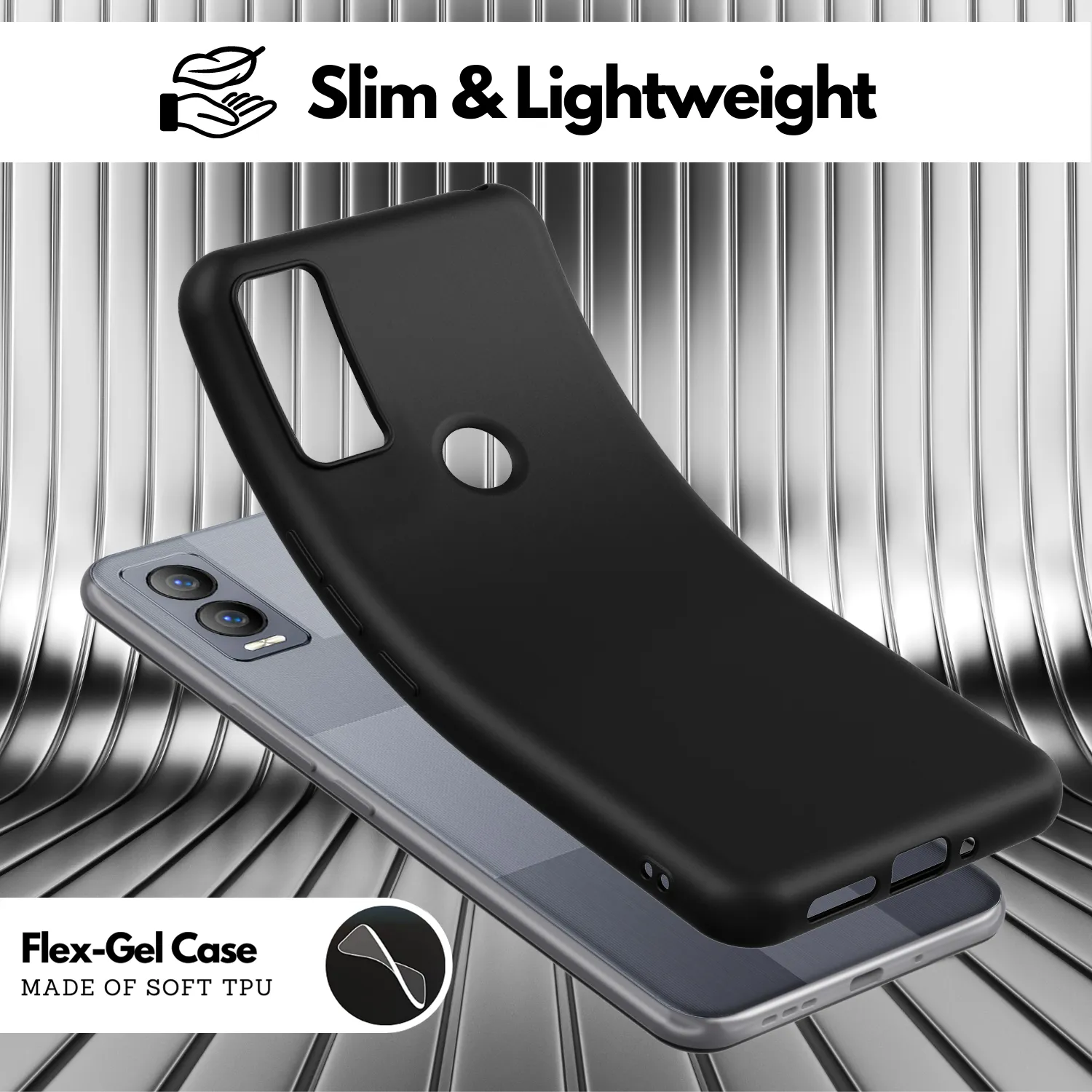 2 Screen Protectors   Case for Cricket Magic 5G (U6080AC) - Matte Black