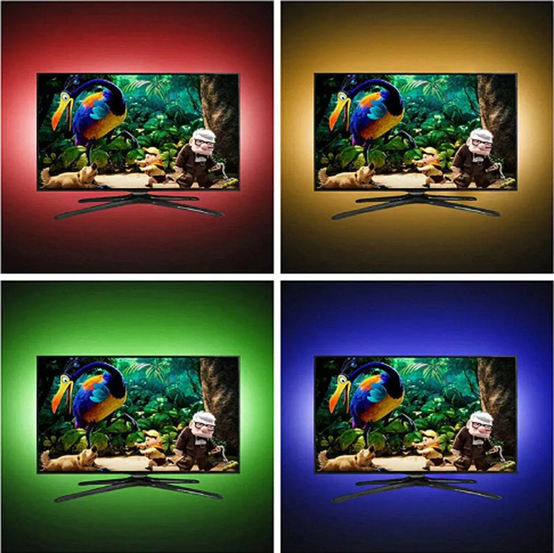 2*50cm 2*100cm USB LED Strip Light TV Backlight 5050 RGB Color Changing Lamp 24Keys/44Keys Remote Control