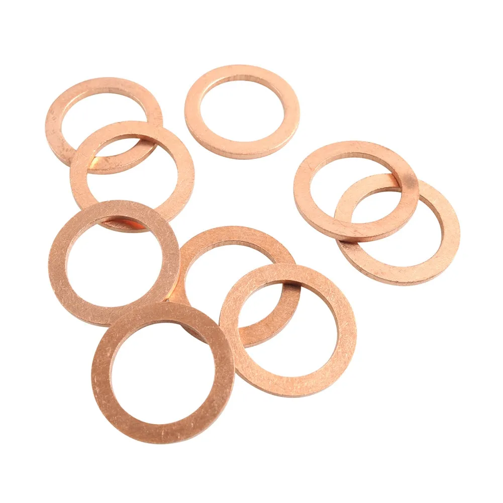 25Pcs 14mm Cooper Oil Drain Plug Gasket 007603-014106 Replacement