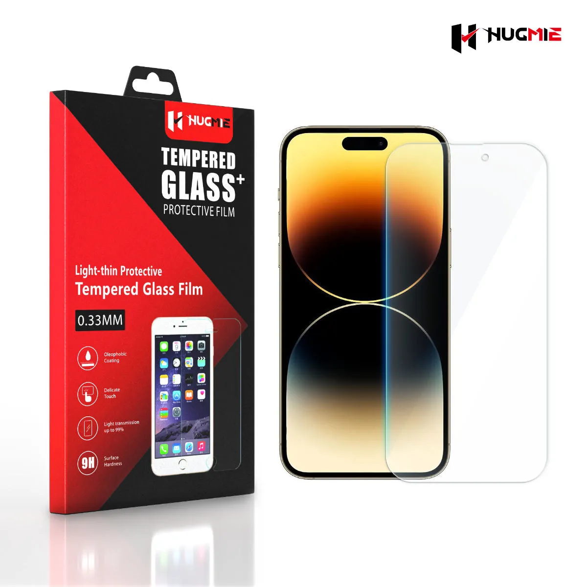 2x Hugmie® iPhone 14 Pro Max Tempered Glass Screen Protector