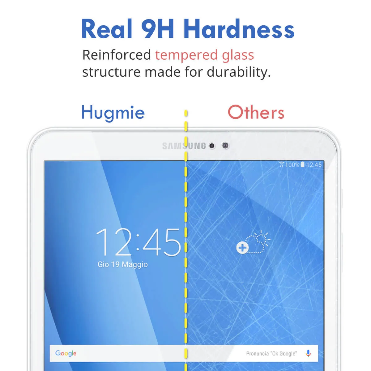 2x Hugmie® Samsung Tab T290 Tempered Glass Screen Protector