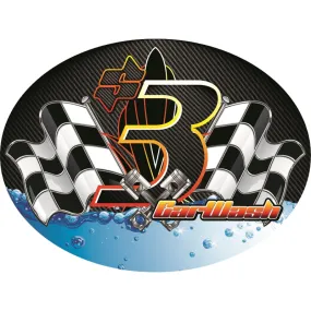 $3 Carwash- 12"w x 8"h Die-Cut Sign Panel