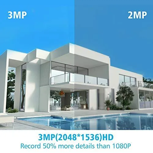 3MP Security Camera Outdoor, Dragon Touch 8CH NVR 4pcs Wireless Security Cameras System with Color Night Vision, Cameras for Home Security, AI Human Detection, Remote Access, Waterproof, No Hard Disk