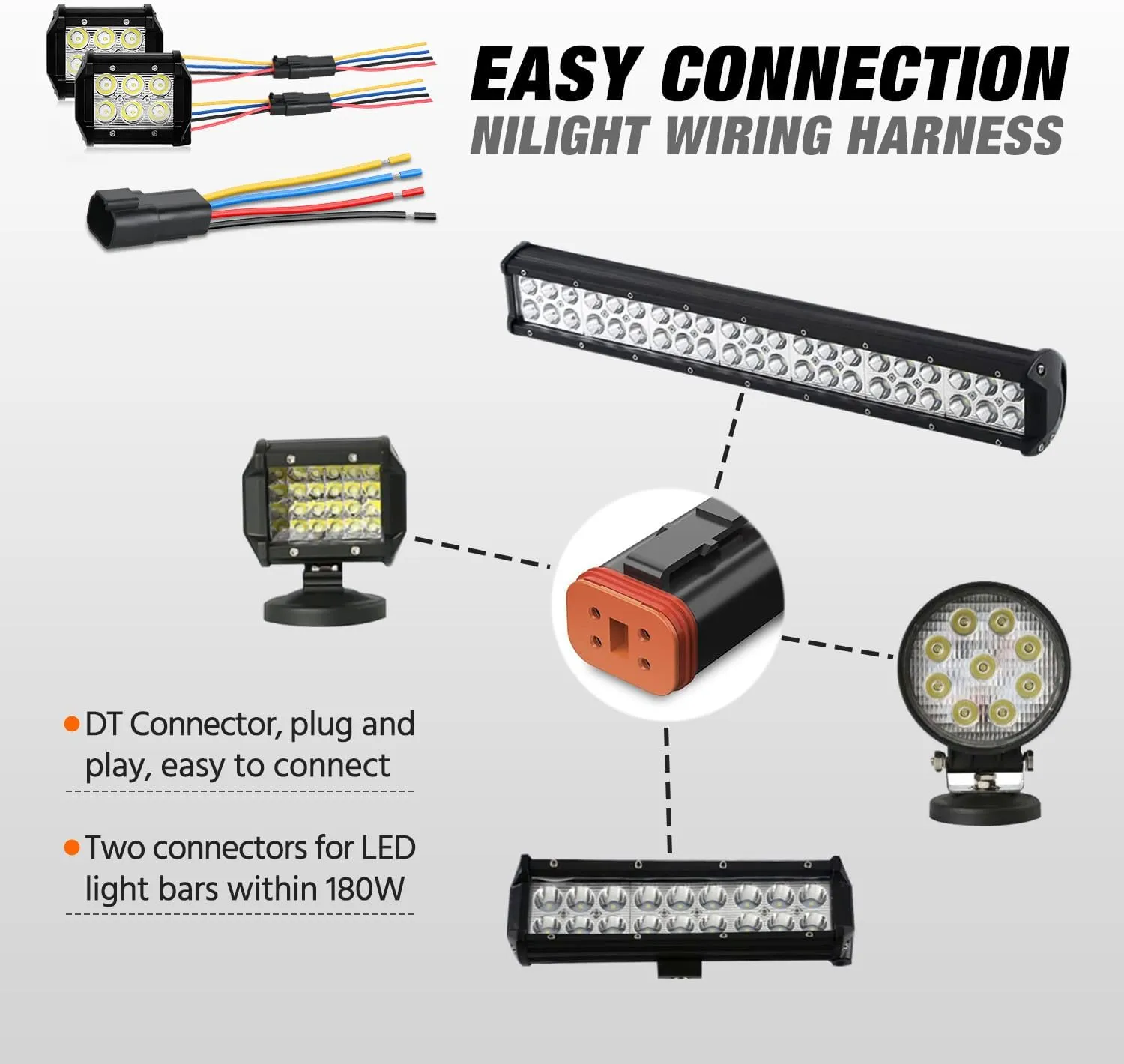 4 Pin DT Connectors 16AWG 6 Kits Male and Female Electrical Connector Waterproof Plug and Play w/Heat Shrink Butt Terminals