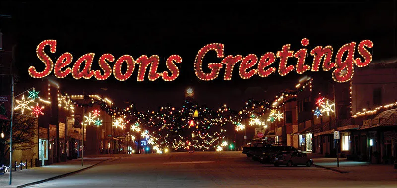 40' Season's Greetings Overhead or Ground Mount Display