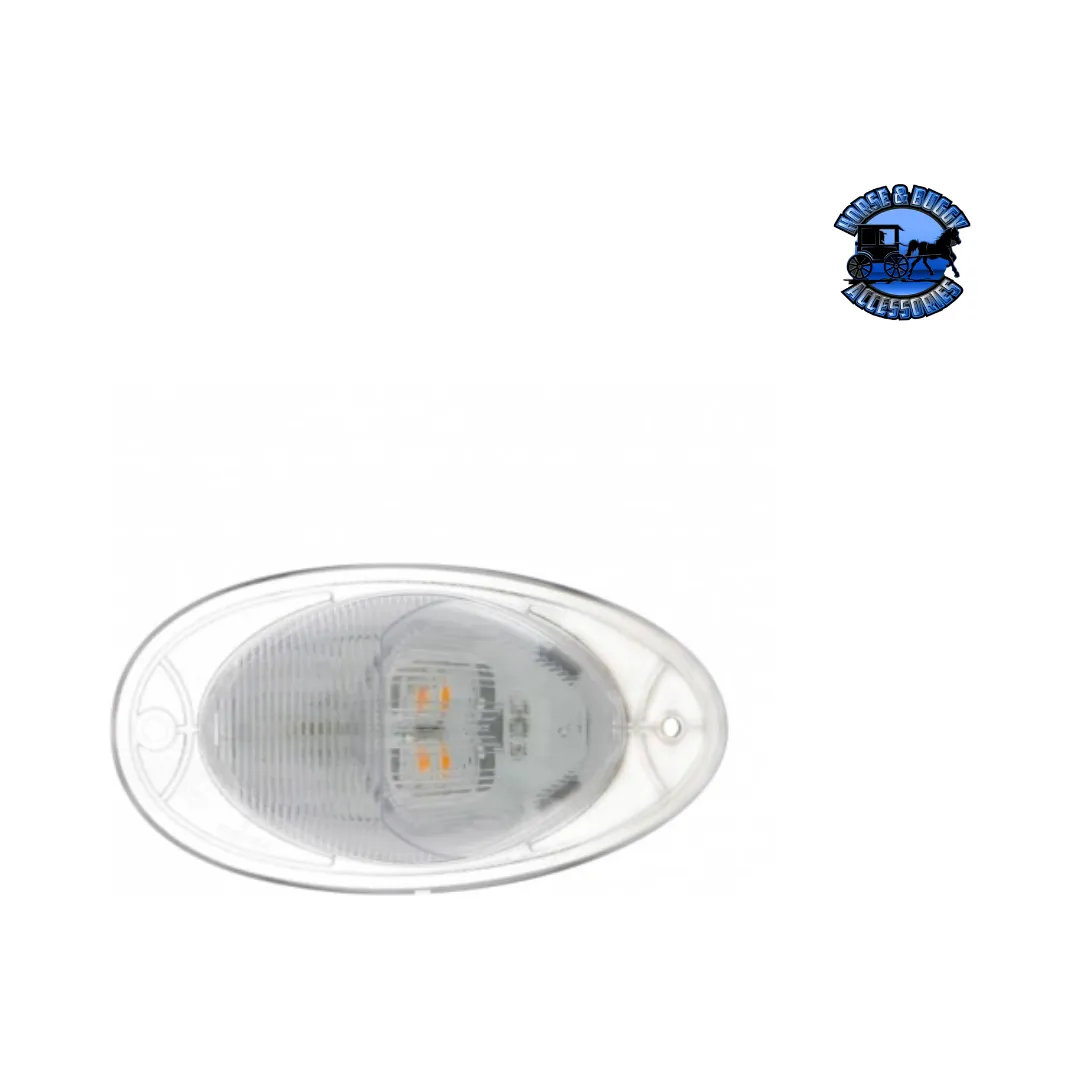 7 LED TURN SIGNAL LIGHT FOR 2008-2017 FREIGHTLINER CASCADIA - DOME LENS, AMBER LED/CLEAR LENS (Choose Color)