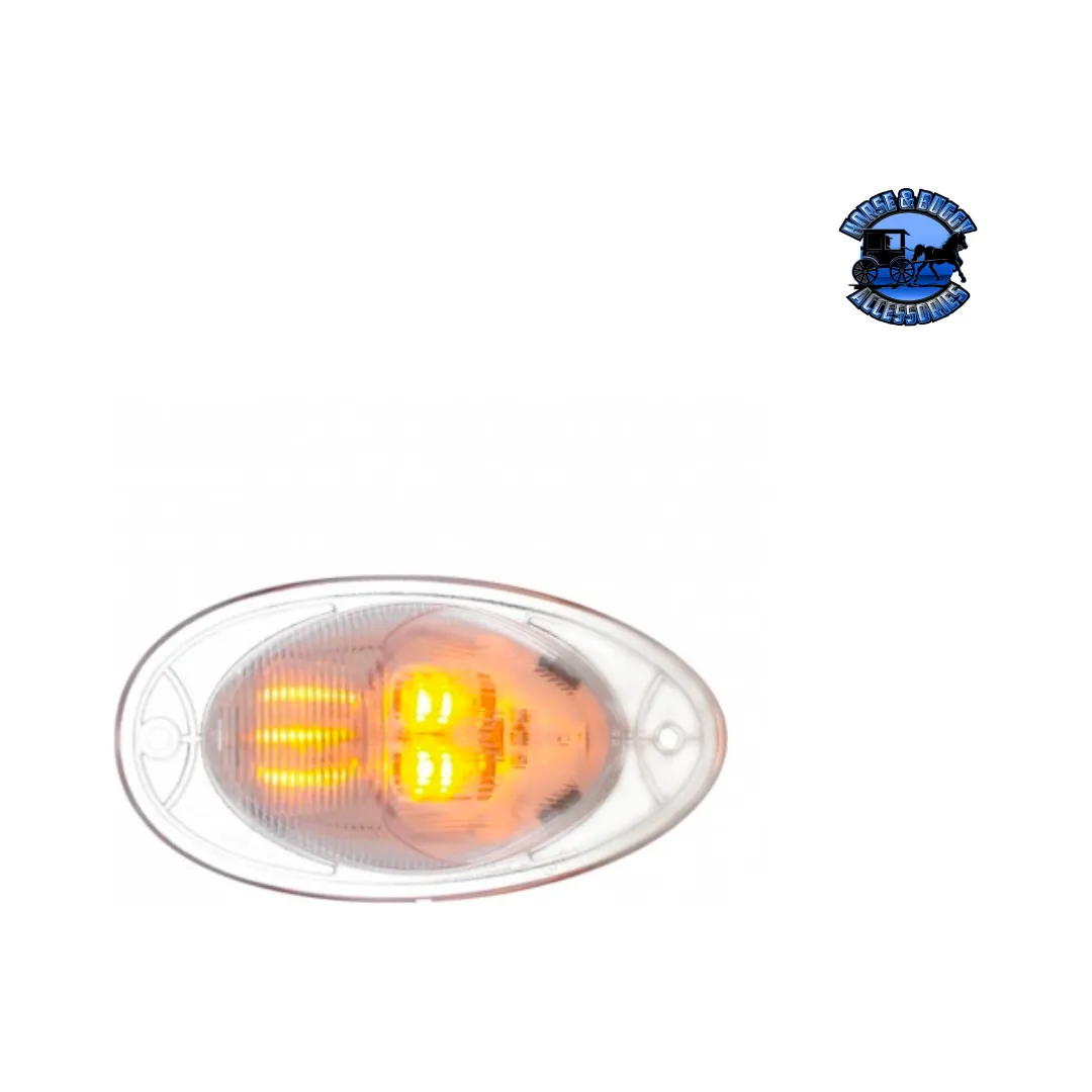7 LED TURN SIGNAL LIGHT FOR 2008-2017 FREIGHTLINER CASCADIA - DOME LENS, AMBER LED/CLEAR LENS (Choose Color)