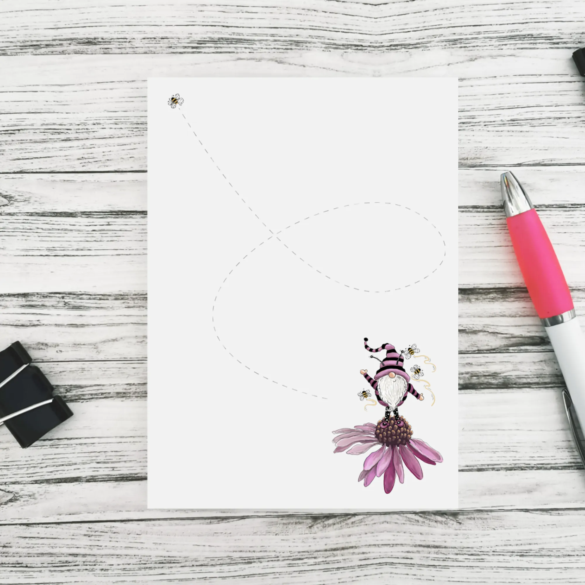 A6 Gnome with Bees Notepad