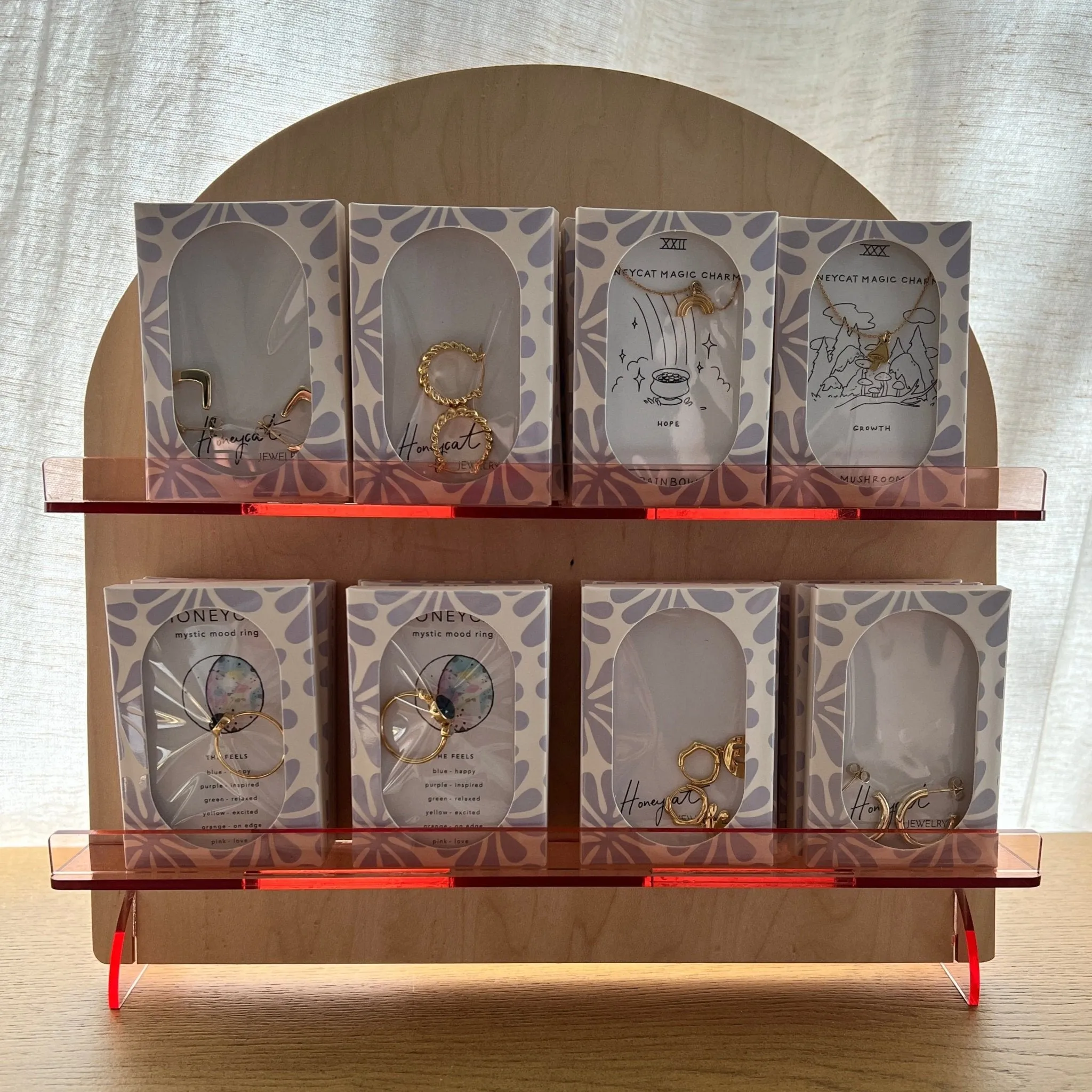 Acrylic & Wood Display Stand (2 Ledges)