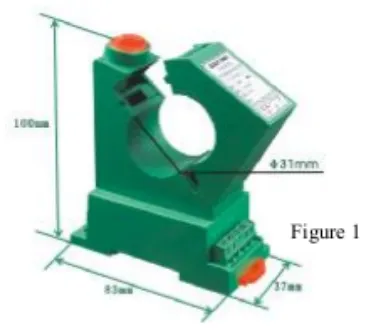 ACSP-200-420, Loop Powered Split Core AC Current Transducer, 200 Amp AC, 4-20mA Average RMS Output, 31mm aperture