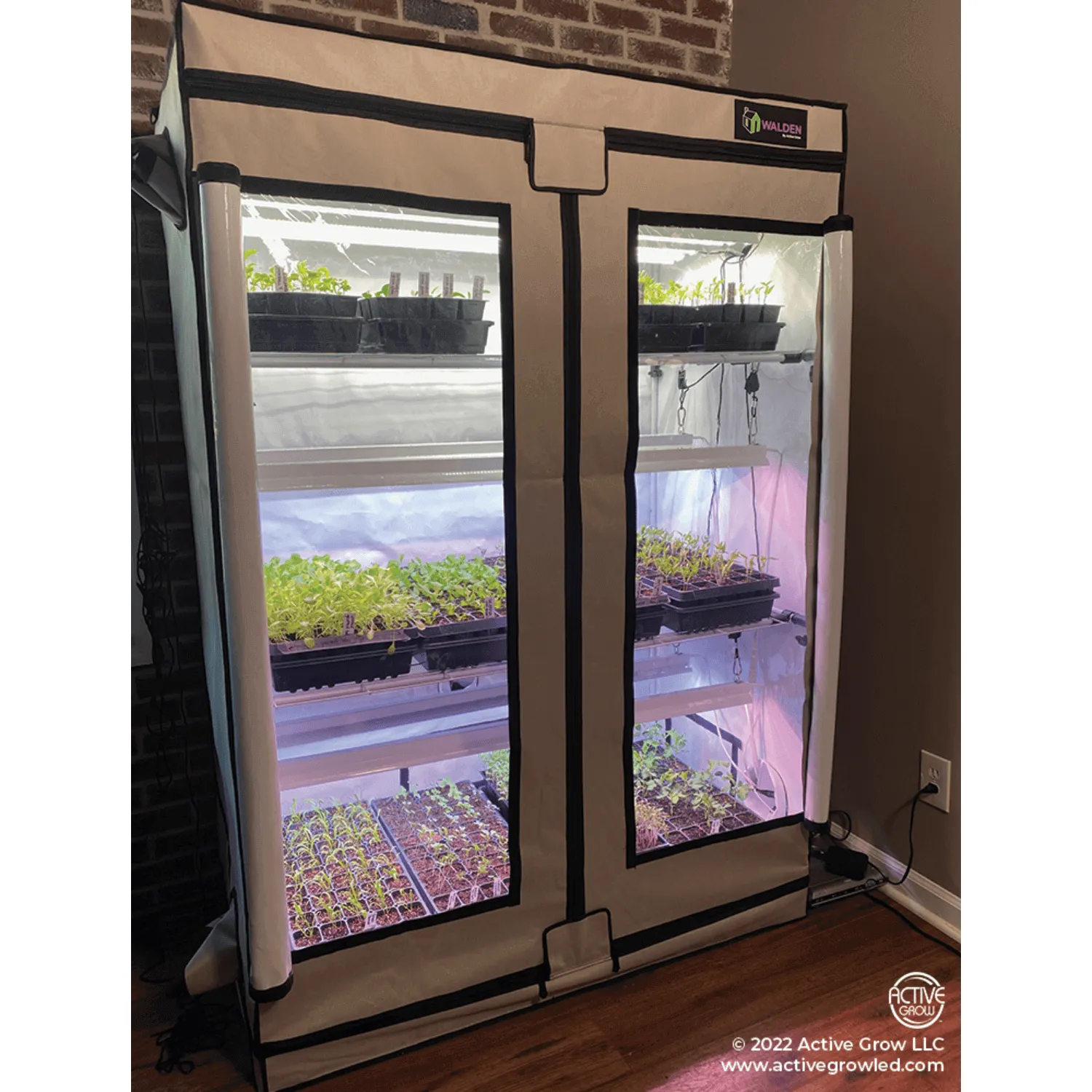 Active Grow Microgreen 2' x 4' 3-Tier LED Walden White Grow Tent Kit