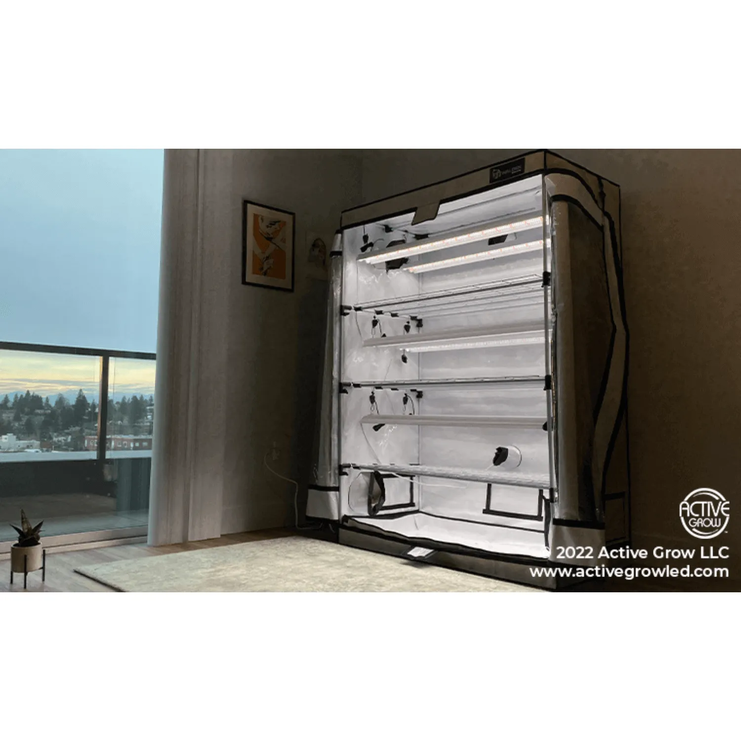 Active Grow Microgreen 2' x 4' 3-Tier LED Walden White Grow Tent Kit