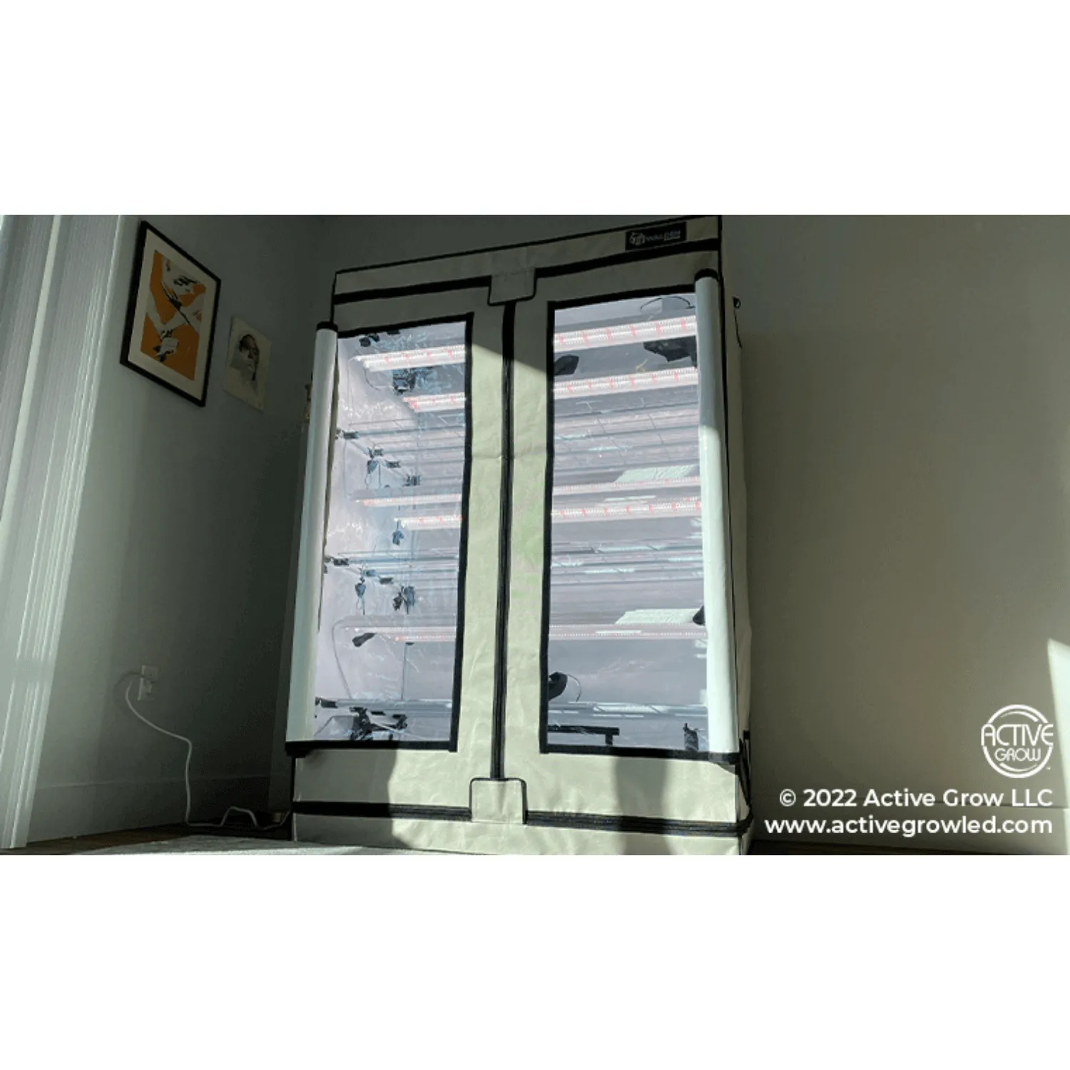 Active Grow Microgreen 2' x 4' 3-Tier LED Walden White Grow Tent Kit