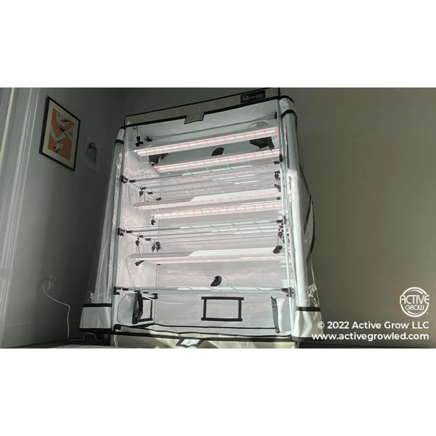 Active Grow Microgreen 2' x 4' 3-Tier LED Walden White Grow Tent Kit