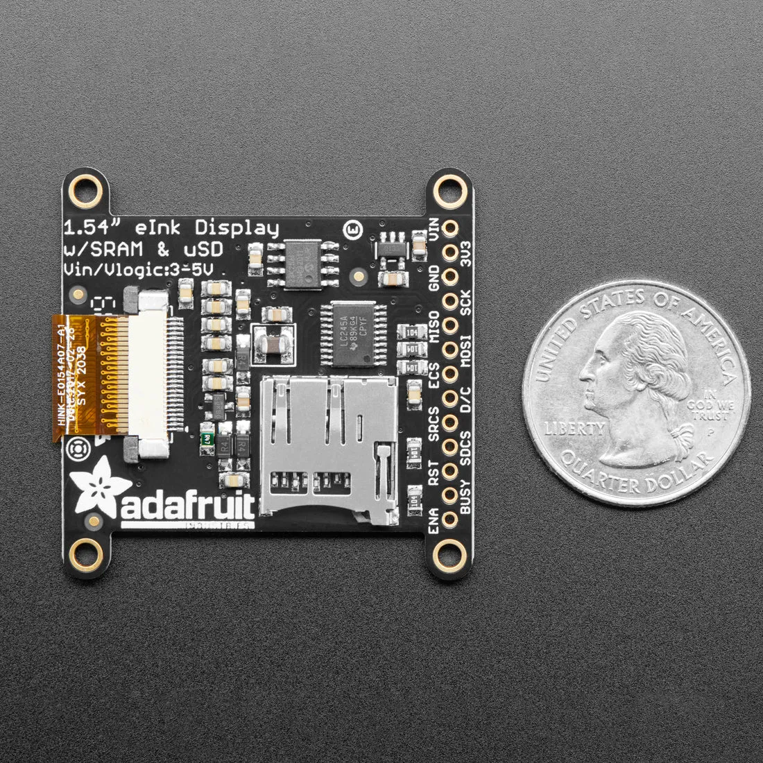 Adafruit 1.54" Tri-Color eInk / ePaper 200x200 Display with SRAM - SSD1681 Driver