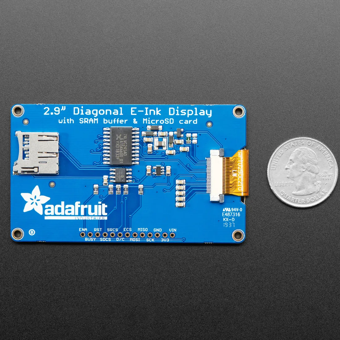 Adafruit 2.9" Red/Black/White eInk Display Breakout - THINK INK