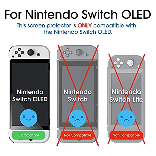 amFilm Tempered Glass Screen Protector Compatible with Nintendo Switch OLED - (NSW) Nintendo Switch