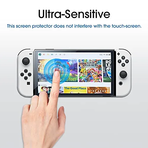 amFilm Tempered Glass Screen Protector Compatible with Nintendo Switch OLED - (NSW) Nintendo Switch