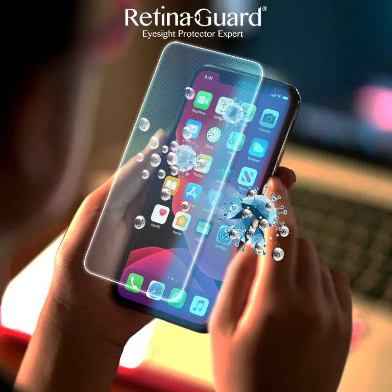 Antibacterial & Anti-Blue light Tempered Glass Screen Protector - iPhone 12 / 12mini / 12 Pro / 12 Pro Max