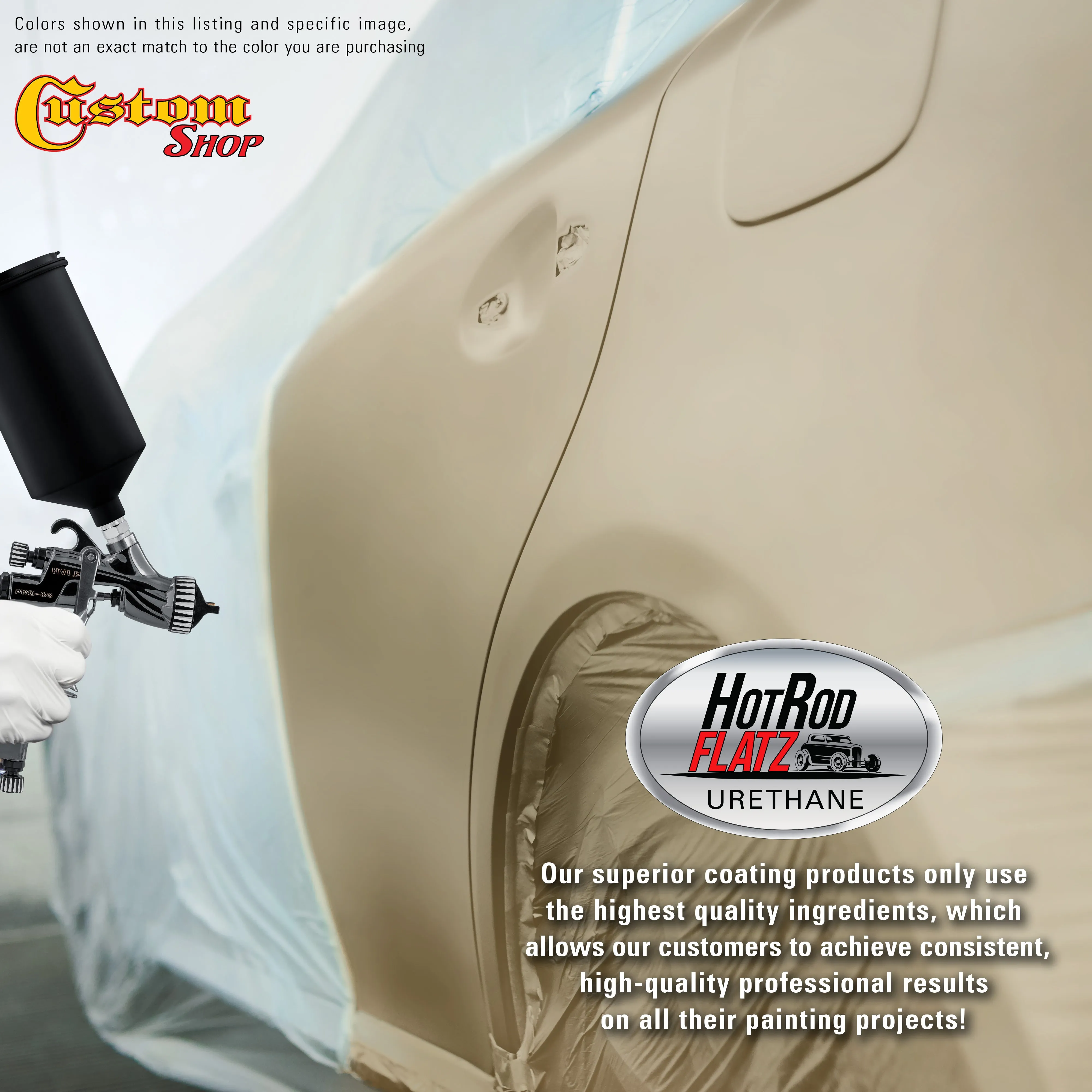 Antique Bronze Metallic - Hot Rod Flatz Flat Matte Satin Urethane Auto Paint - Paint Quart Only - Professional Low Sheen Automotive, Car Truck Coating, 4:1 Mix Ratio
