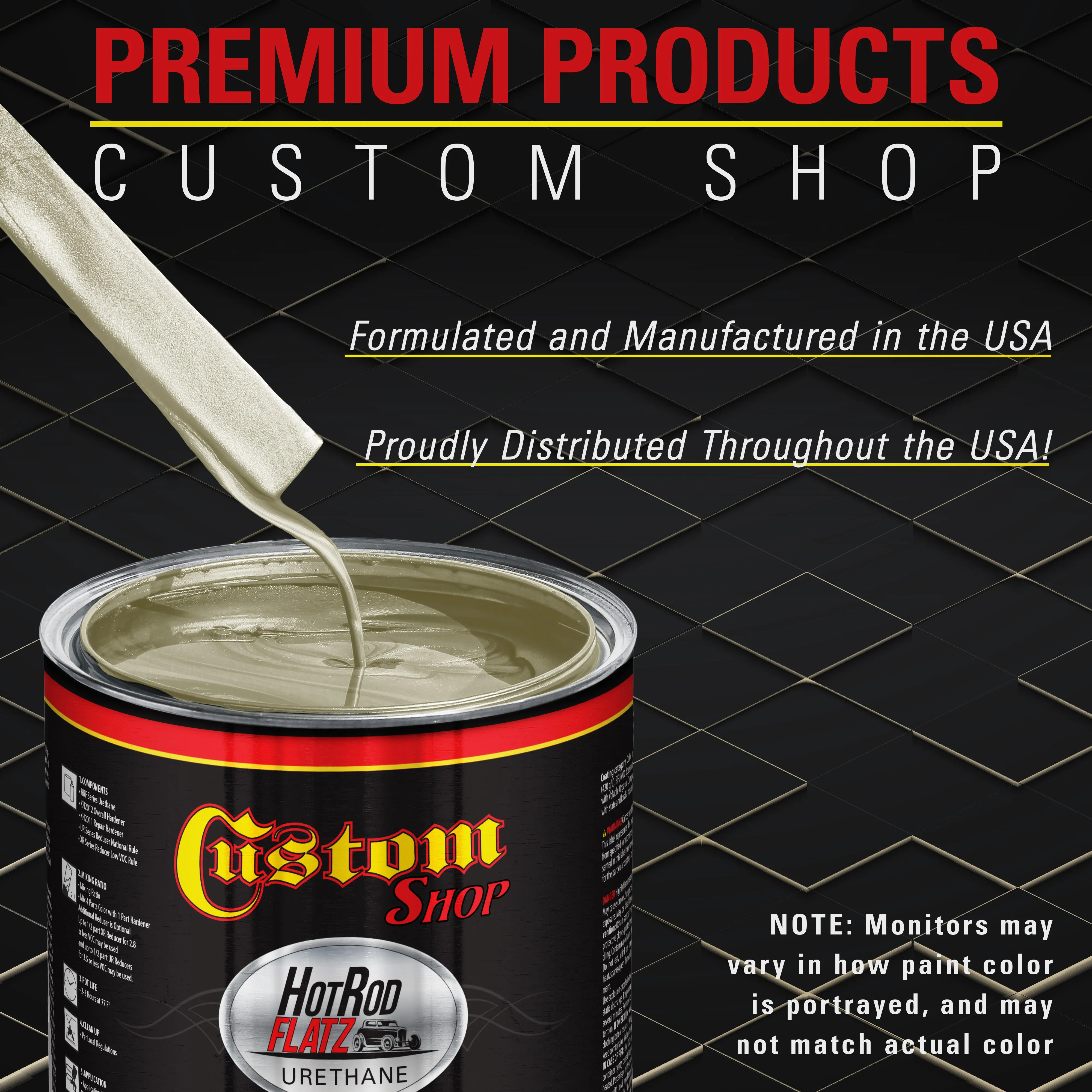 Antique Bronze Metallic - Hot Rod Flatz Flat Matte Satin Urethane Auto Paint - Paint Quart Only - Professional Low Sheen Automotive, Car Truck Coating, 4:1 Mix Ratio