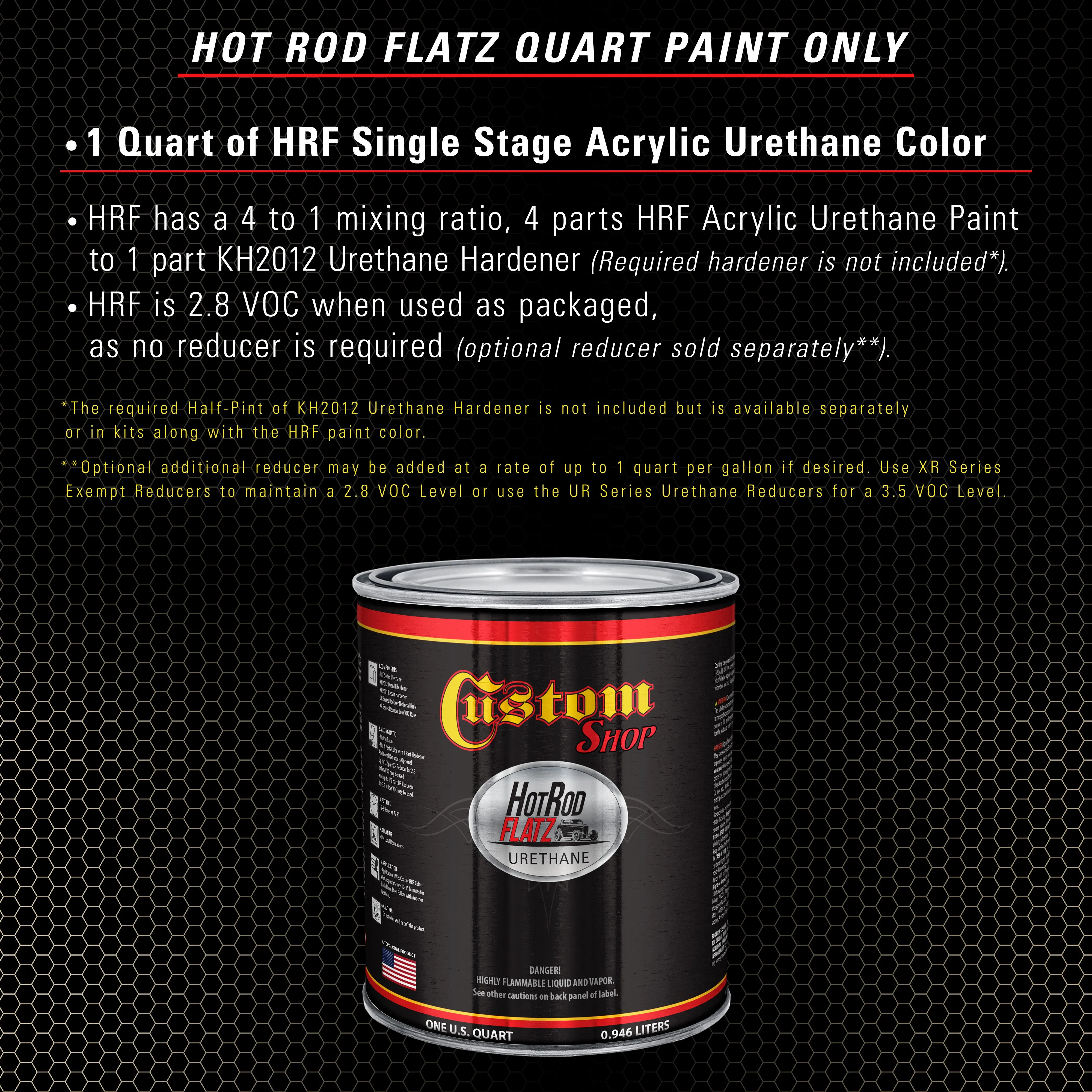 Antique Bronze Metallic - Hot Rod Flatz Flat Matte Satin Urethane Auto Paint - Paint Quart Only - Professional Low Sheen Automotive, Car Truck Coating, 4:1 Mix Ratio