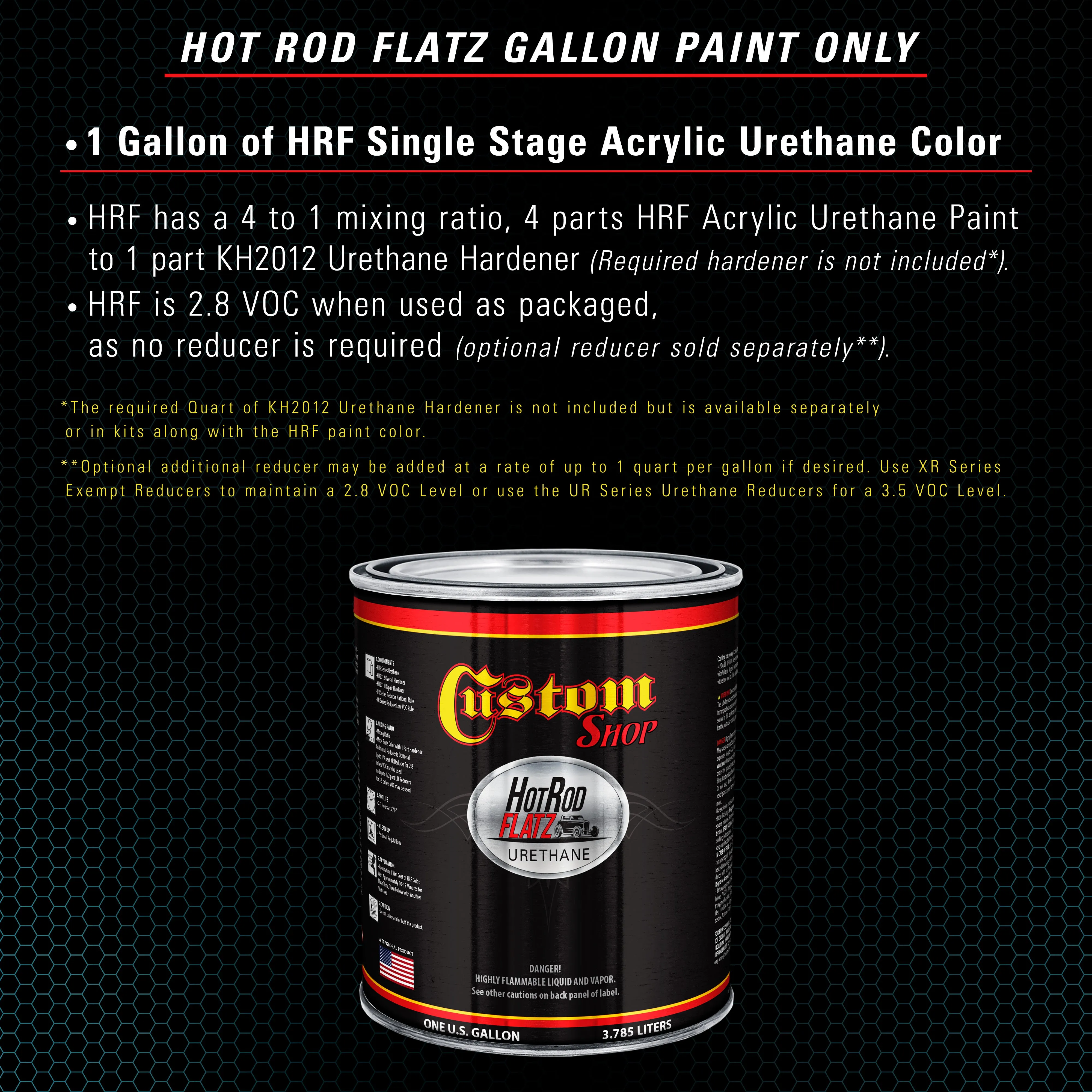 Aquamarine Firemist - Hot Rod Flatz Flat Matte Satin Urethane Auto Paint - Paint Gallon Only - Professional Low Sheen Automotive, Car Truck Coating, 4:1 Mix Ratio