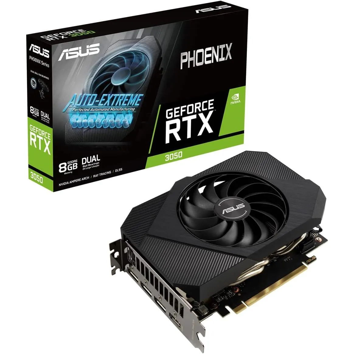 ASUS Phoenix NVIDIA GeForce RTX 3050 Gaming Graphics Card - 8GB GDDR6, PCIe 4.0, HDMI 2.1, Axial-Tech Fan, Protective Backplate