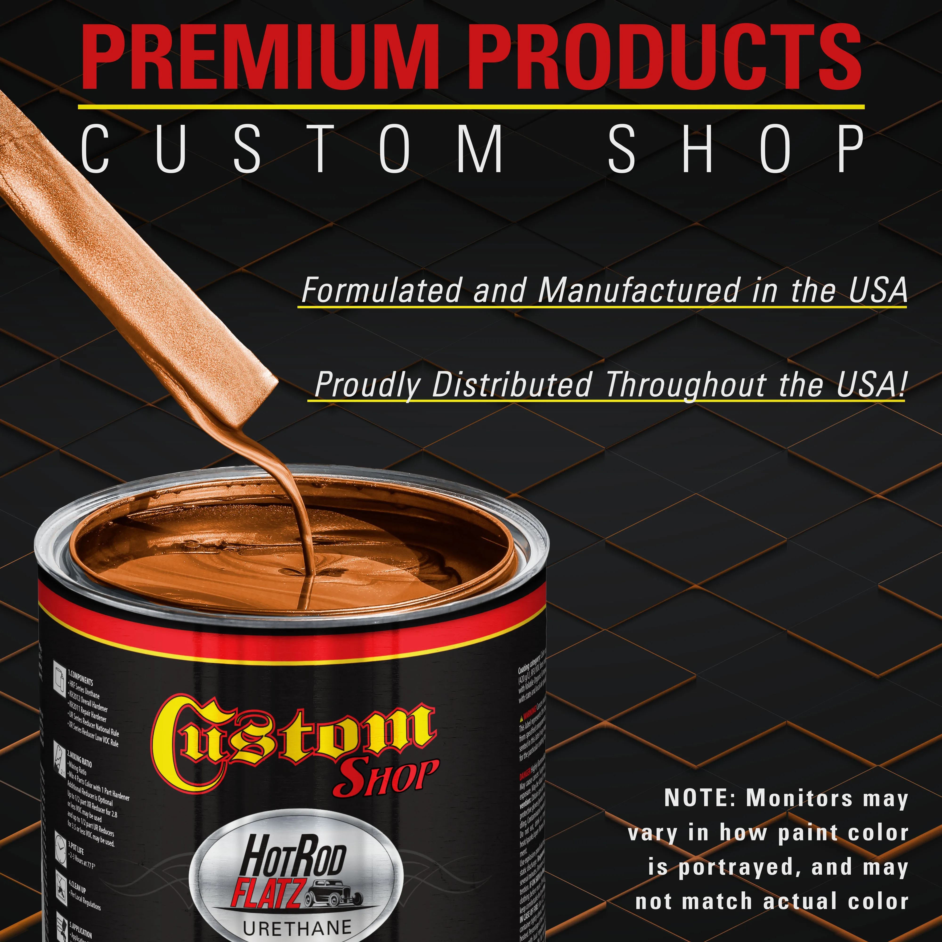 Atomic Orange Pearl - Hot Rod Flatz Flat Matte Satin Urethane Auto Paint - Paint Gallon Only - Professional Low Sheen Automotive, Car Truck Coating, 4:1 Mix Ratio