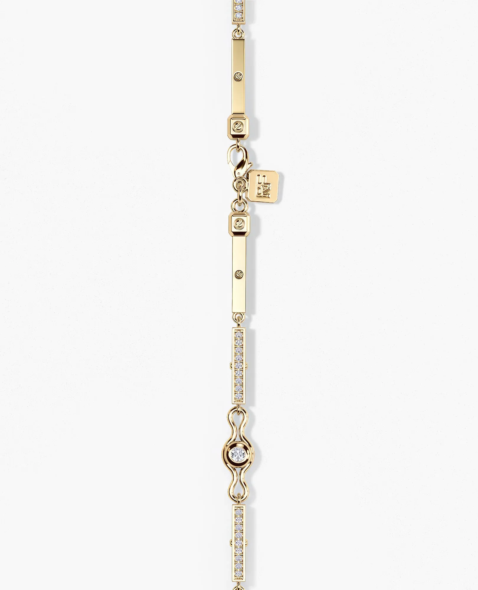 BAR CHAIN Bracelet with Diamonds