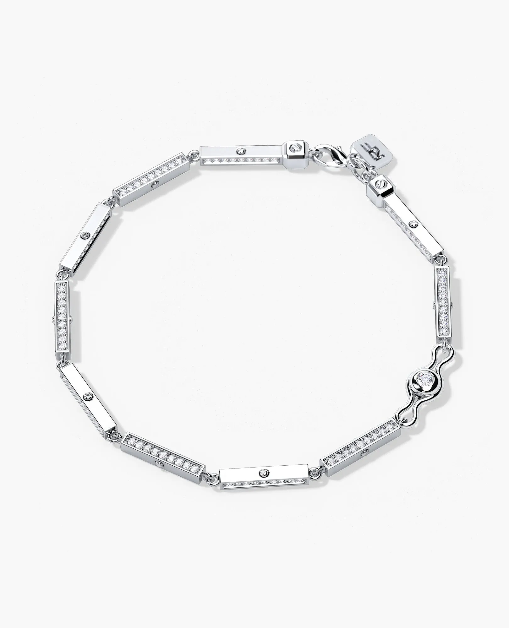 BAR CHAIN Bracelet with Diamonds