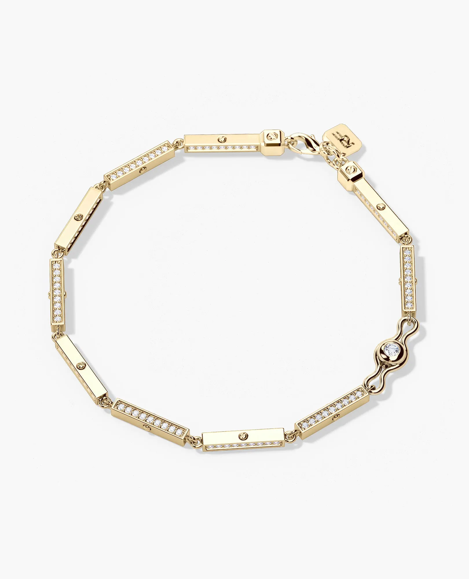 BAR CHAIN Bracelet with Diamonds