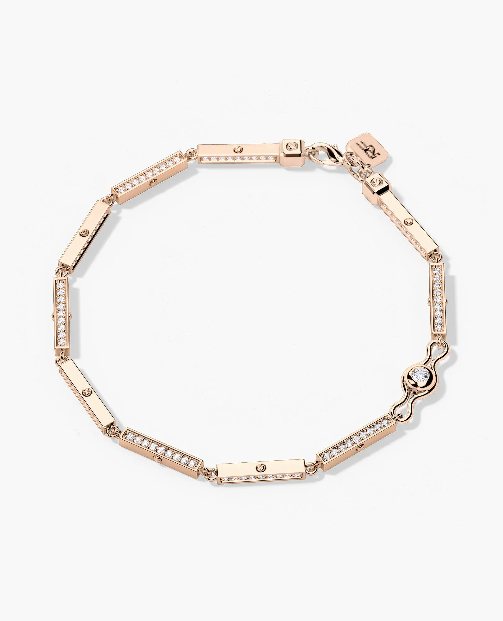 BAR CHAIN Bracelet with Diamonds