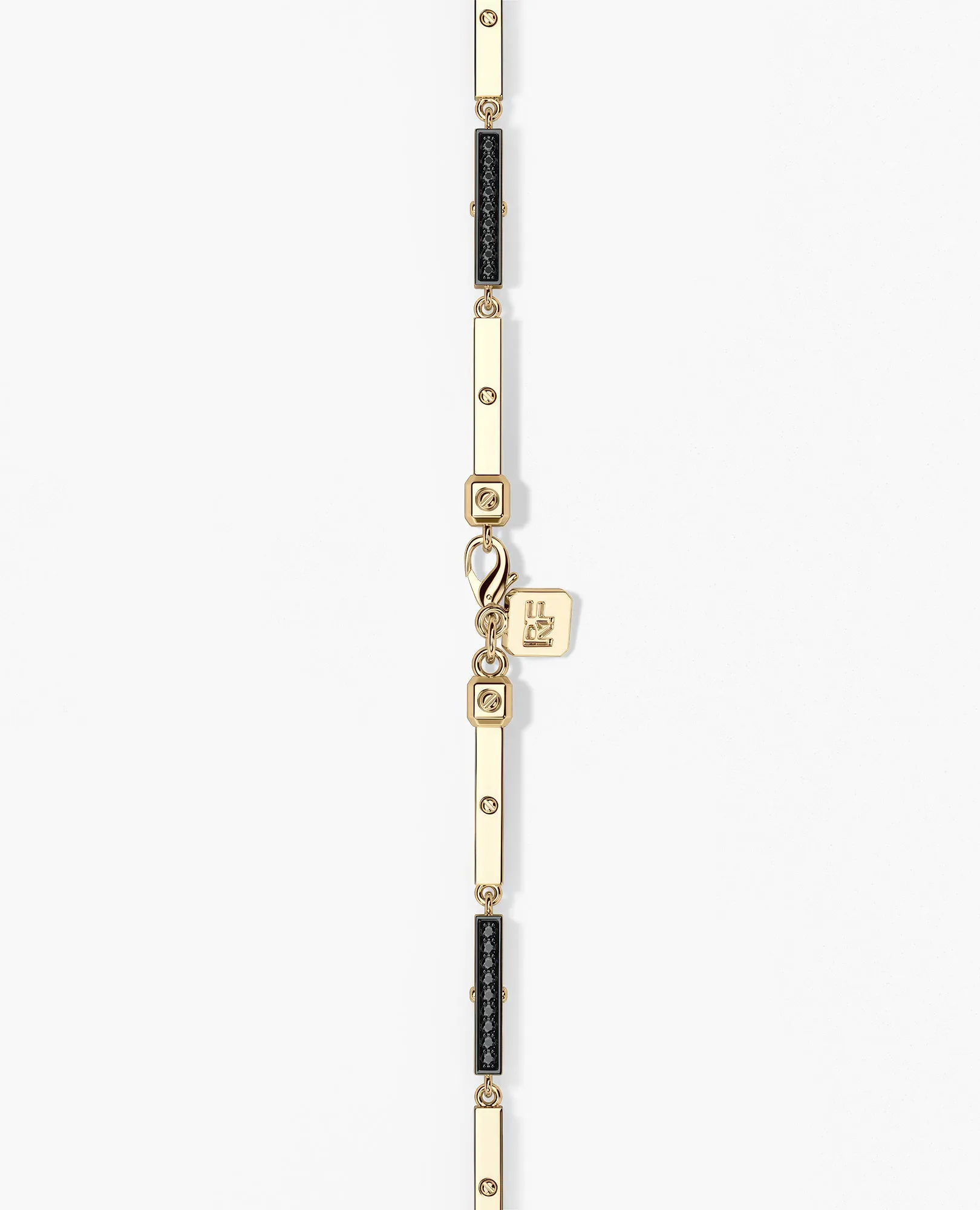 BAR CHAIN Necklace with Black Diamonds