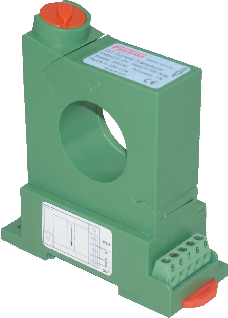 BH-100-1-24, Split Core Hall Effect DC Current Transducer,  /-100 Amp DC,  /-10V Bipolar output, 31mm aperture, 24VDC supply