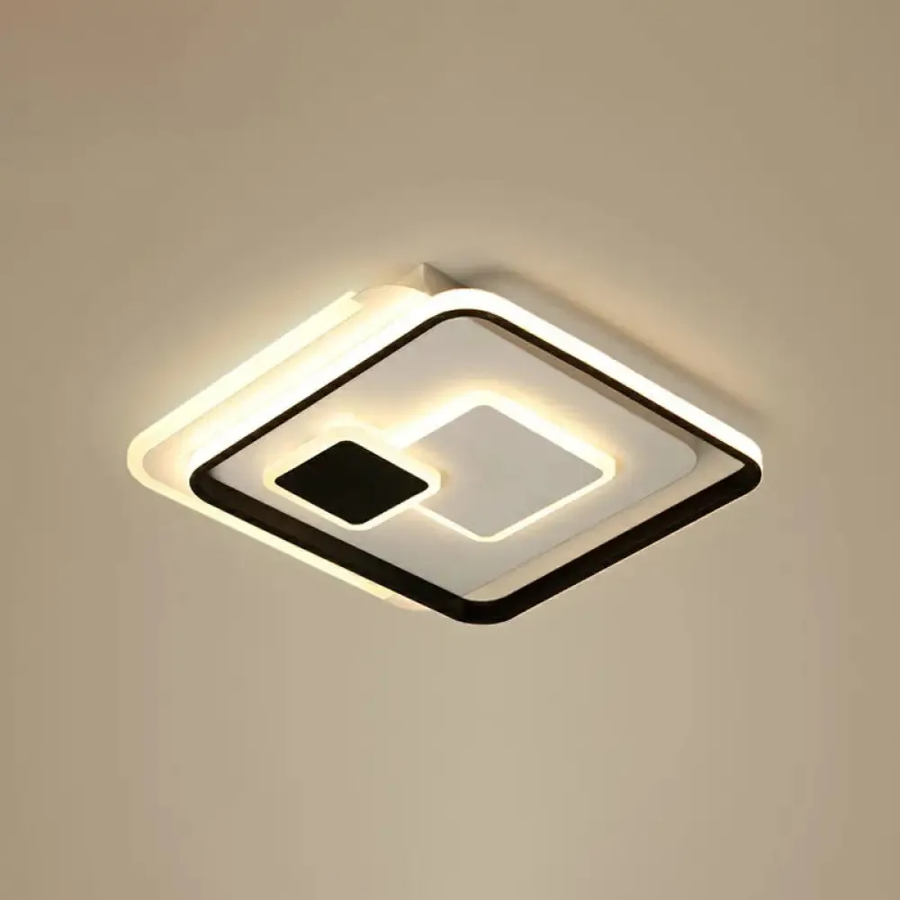 Black Ultrathin LED Flushmount Ceiling Light for Minimalist Bedroom Lighting