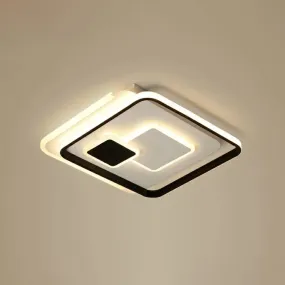 Black Ultrathin LED Flushmount Ceiling Light for Minimalist Bedroom Lighting