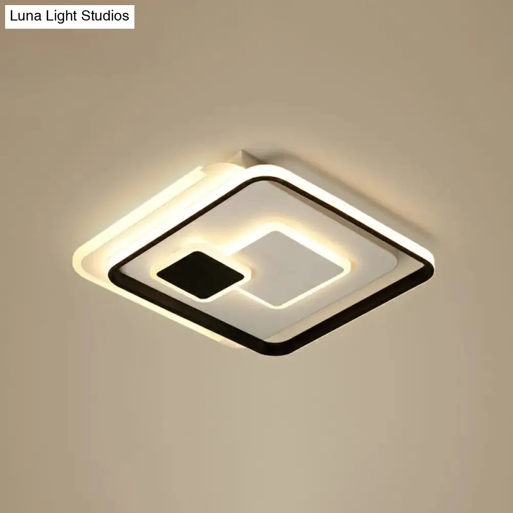 Black Ultrathin LED Flushmount Ceiling Light for Minimalist Bedroom Lighting