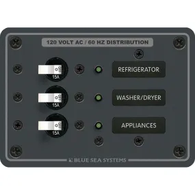 Blue Sea 8058 AC 3 Position Toggle Circuit Breaker Panel - White Switches [8058]