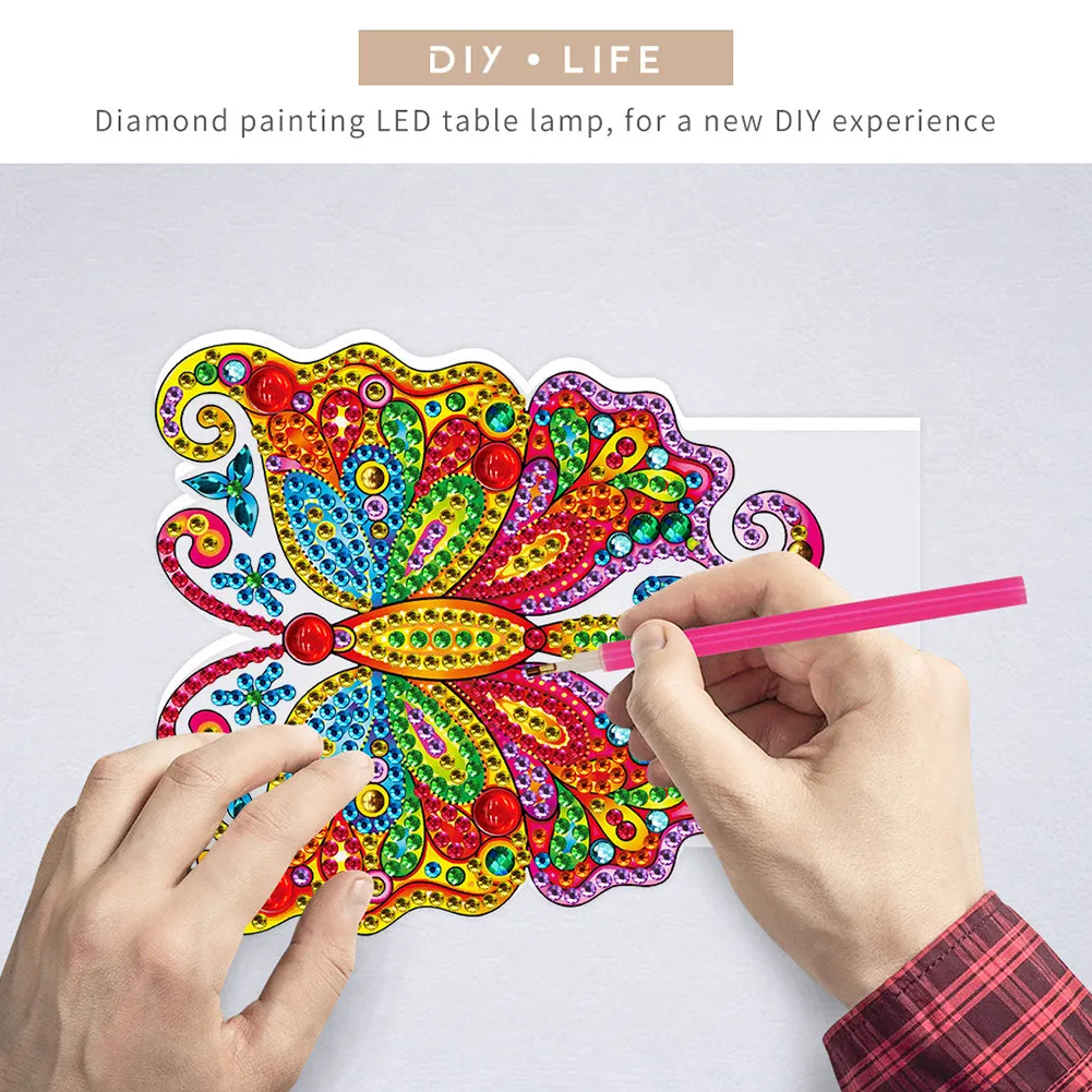 Butterfly DIY Diamond Painting LED Light Embroidery Night Lamp Home Decor