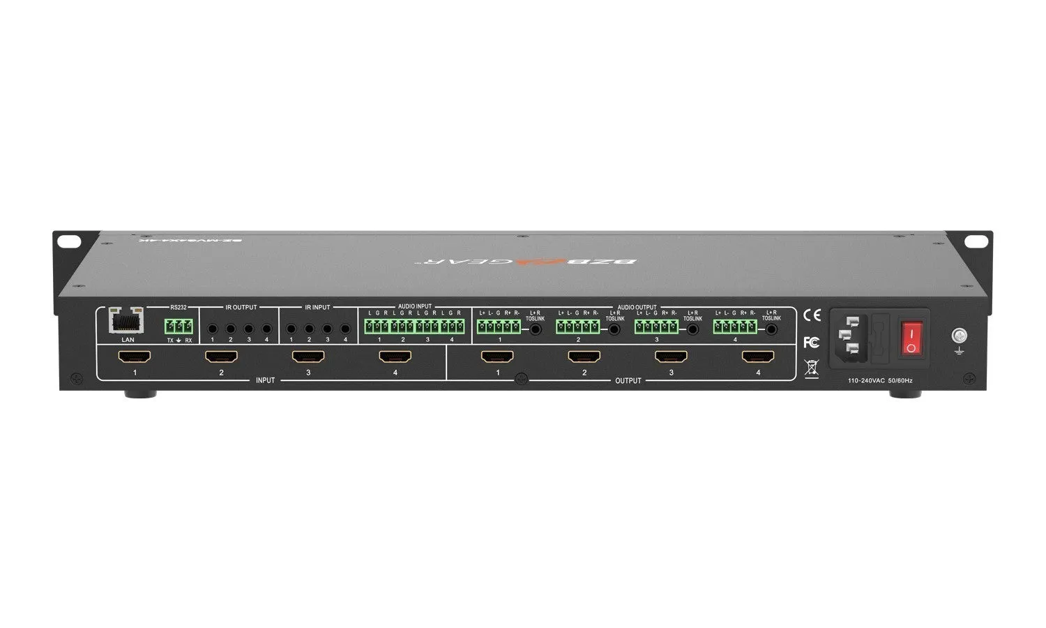 BZBGEAR 4X4 4K 18Gbps UHD HDMI Video Wall Processor & Seamless Matrix Switcher with Scaler/IR/Audio/IP and RS-232
