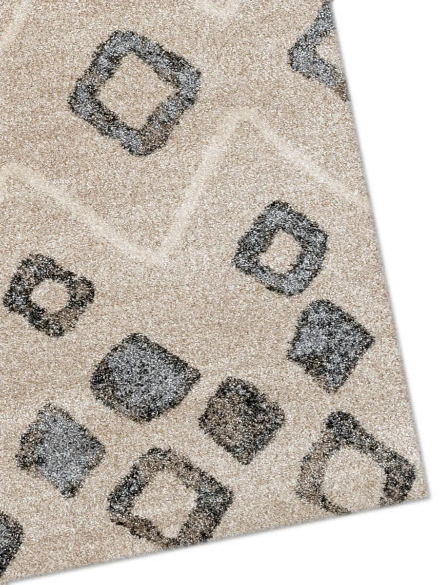 Caribe Modern Beige Power-Loomed Rug 2'1"x3'1"