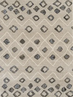 Caribe Modern Beige Power-Loomed Rug 2'1"x3'1"